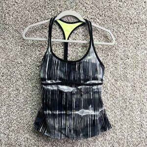 Nike Tankini Top Women’s Medium Gray Patterned Racerback Swimsuit